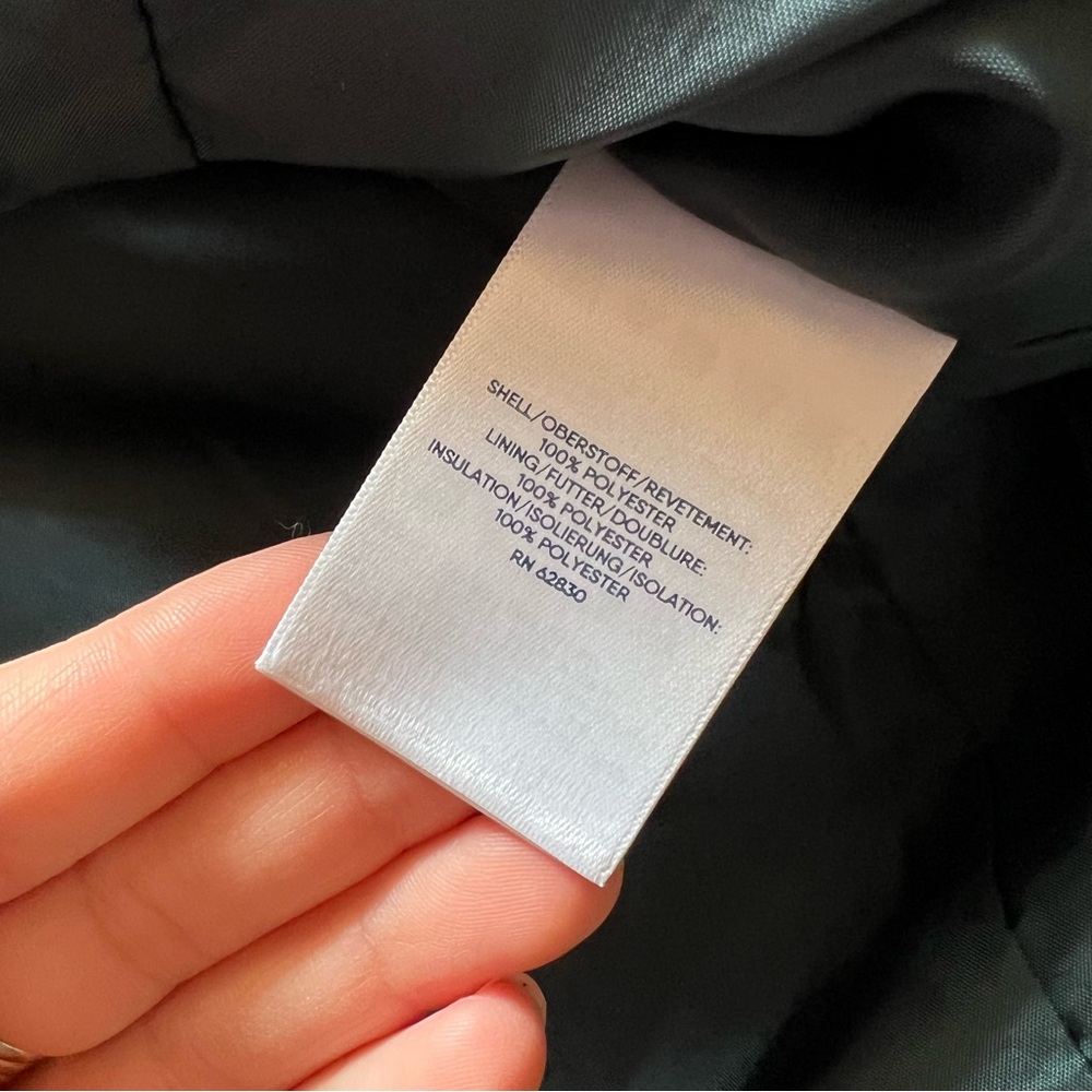 Lands End Ladies Quilted Hooded Jacket - Dark Teal - Picture 4 of 7